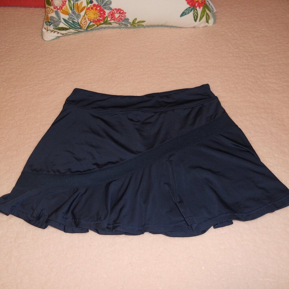 Ekouaer L Dark Blue Skort Skirt/Shorts Flounced Hem